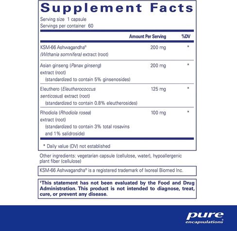 Pure Encapsulations Energy Xtra | Adaptogen Formula for Stamina* | 60 Capsules in Kuwait