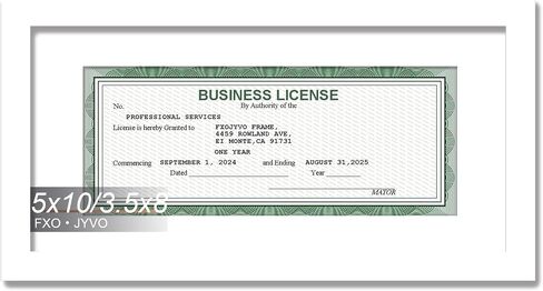5x10 Frame Black, Display Business License 3.5x8 with Mat or Picture 5x10 Without Mat Desktop or Wall for License Cosmetology Barber Salon Esthetician - 1 Pack in Kuwait