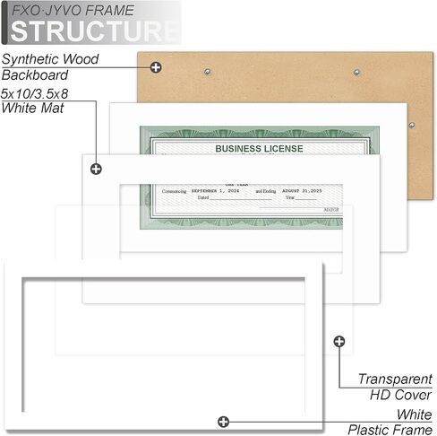 5x10 Frame Black, Display Business License 3.5x8 with Mat or Picture 5x10 Without Mat Desktop or Wall for License Cosmetology Barber Salon Esthetician - 1 Pack in Kuwait