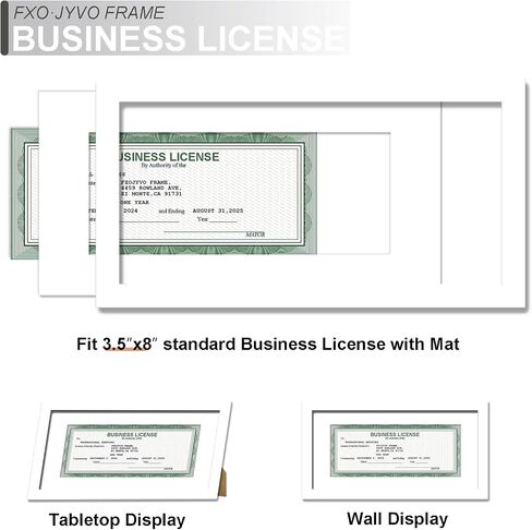 5x10 Frame Black, Display Business License 3.5x8 with Mat or Picture 5x10 Without Mat Desktop or Wall for License Cosmetology Barber Salon Esthetician - 1 Pack in Kuwait