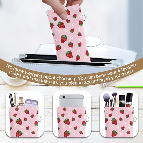 4PCS Eyeglass Sunglass Cases Pouch Soft PU Leather with Cleaning Cloth Cute Glasses Bag Coin Purse for Women Men Gifts in Saudi Arabia