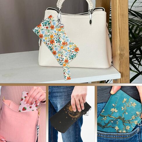 4PCS Eyeglass Sunglass Cases Pouch Soft PU Leather with Cleaning Cloth Cute Glasses Bag Coin Purse for Women Men Gifts in Saudi Arabia
