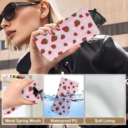 4PCS Eyeglass Sunglass Cases Pouch Soft PU Leather with Cleaning Cloth Cute Glasses Bag Coin Purse for Women Men Gifts in Saudi Arabia