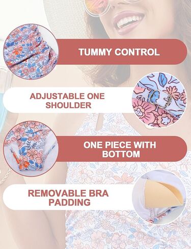 Blooming Jelly Women's One Piece Swimsuit Tummy Control V Neck Color Block Bathing Suits in Saudi Arabia