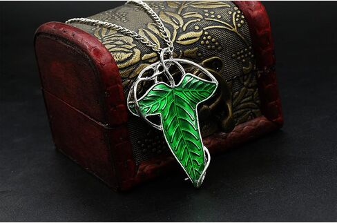 The One Ring to Rule Them All For Men & Women,Lord of The Rings, Elegant Elven Green Tree Leaf Enamel Pins Brooch Pendant Necklace，Hobbit Stainless Steel Rings of Power Cosplay Jewelry in Kuwait