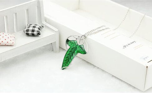 The One Ring to Rule Them All For Men & Women,Lord of The Rings, Elegant Elven Green Tree Leaf Enamel Pins Brooch Pendant Necklace，Hobbit Stainless Steel Rings of Power Cosplay Jewelry in Kuwait