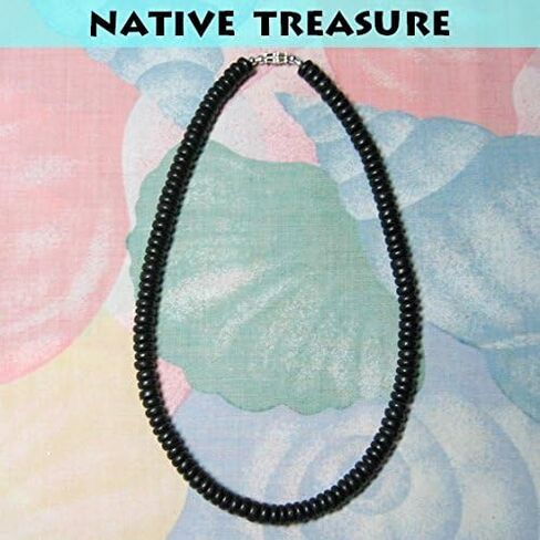 Native Treasure Mens and Womens Summer Beach Surfer Necklace From the Philippines, Black Coconut Beads in Kuwait