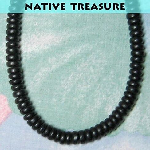 Native Treasure Mens and Womens Summer Beach Surfer Necklace From the Philippines, Black Coconut Beads in Kuwait