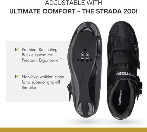 Tommaso Strada Mens Peloton Shoes with Pre-Installed Delta Cleats—Cycling Shoes for Men's—Cycling Shoes Delta Compatible—Indoor Cycling Shoes for Men—Cycling Road Bike Shoes—Spin Shoes Size US 10.5 in Saudi Arabia
