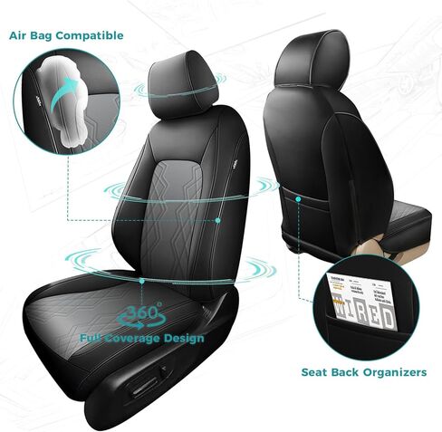 for Honda CRV Seat Covers 2025 2024 2023 - Custom Fit CRV Seat Covers EX-L/EX/LX/Sport/Touring/Special Edition Hybrid & Gas - Leather CR-V Seat Cover Full Set Waterproof - Black and Gray in Kuwait