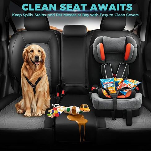 for Honda CRV Seat Covers 2025 2024 2023 - Custom Fit CRV Seat Covers EX-L/EX/LX/Sport/Touring/Special Edition Hybrid & Gas - Leather CR-V Seat Cover Full Set Waterproof - Black and Gray in Kuwait