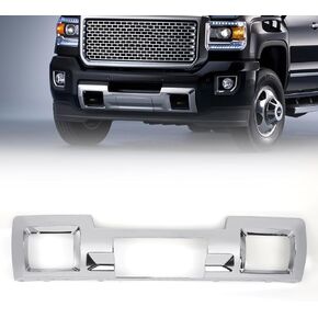 Skid Plate Compatible with GMC Sierra 2500HD/3500HD 2015 2016 2017 2018 2019 4 Door Replacement Front Bumper Skid Plate Panel Chrome 23178964 23178780 GM1053103C