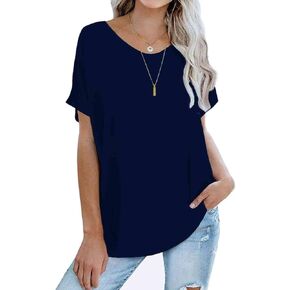Womens Oversized Tops Crew Neck Short Sleeve T Shirts Loose fit Tunic…