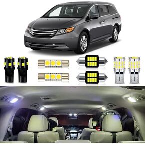 White LED Bulbs Package Kit Compatible with 2011 2012 2013 2014 2015 2016 2017 Honda Odyssey Interior Map Dome Light + License Plate Light and Install Tool, 18 Piece