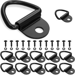 12 PCS V Ring Tie Down Anchors and 12 PCS 3.15" Carabiner Clip, 2" Diameter Steel Tie Down V-Ring Bolt On Trailer Anchor for Cargo, Truck, Warehouse, Boat
