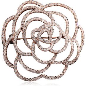 Flower Brooch for Women Rhinestone Flower Brooch Pins Floral Brooches Jewelry Gift for Mom Wife