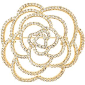 Flower Brooch for Women Rhinestone Flower Brooch Pins Floral Brooches Jewelry Gift for Mom Wife