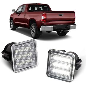 LED License Plate Light Lamp Compatible with Toyota Tacoma 2016-2023, For Toyota Tundra 2014-2021, Pickup Truck 6000K White License Plate Lights Assembly Tag Lamp, Pack of 2