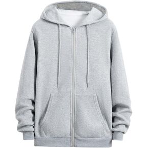 SHENHE Men's Drawstring Zip Up Hoodie Casual Drop Shoulder Hooded Sweatshirt with Pocket
