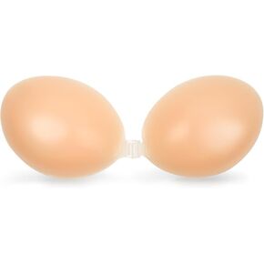 Adhesive Bra Sticky Bra, Invisible Push Up Strapless Silicone Bra, Reusable Backless Bra for Women