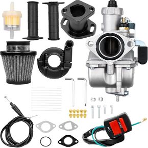 VM22 26mm Carburetor Kit Fit for Predator 212cc 224cc 196cc Engines,Coleman CT200U/BT200X Mini Bikes,KT196 Go Karts, GX160 6.5HP Honda Clone Engines,Baja MB200 with Throttle Assembly and Main Jets