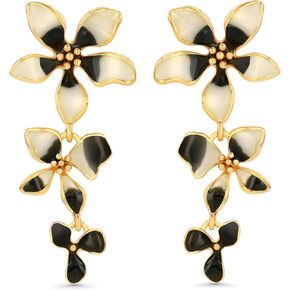 Red Floral Dangle Earrings #128