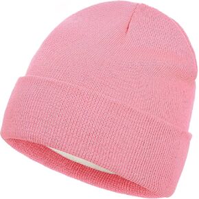 Winter Beanie for Women, Knitted Plush Lined Beanie Hats Warm Ski Stocking Cuffed Cap for Cold Weather