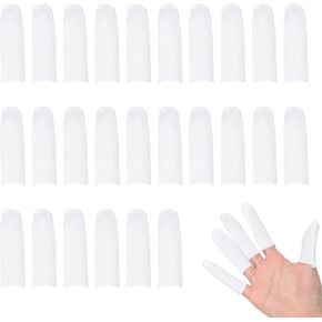 400 Pieces Cotton Finger Cots Finger Protectors Toe Sleeves Tips Protector Comfortable and Breathable, Absorb Sweat