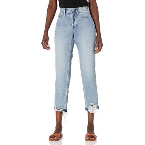 Calvin Klein Jeans Women's Hi Rise Straight Leg Crop W/Destructed Hem Vintage Denim