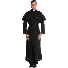 Priest Costume For Adult Men Halloweeen Exorcist Costume Wizard Outfit Accessories