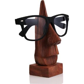 Spectacle Holder Hand Carved Rosewood Nose-Shaped Eyeglass Dispaly Stand