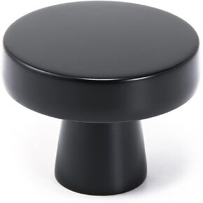 COTYKILEY 10 Pack Drawer Pulls Matte Black Kitchen Cabinet Knobs Solid Round Drawer Knobs Dresser Knobs Cabinet Hardware Zinc Black Knobs for Dresser Drawers