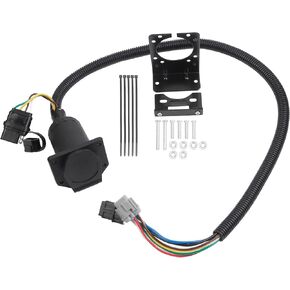 Dasbecan Trailer Wiring Harness 4 Way and RV 7 Way Compatible with 2005-2022 Nissan Frontier 2005-2015 Xterra 2009-2012 Suzuki Equator Flat Trailer Wire Kit Replaces 118282, 43534