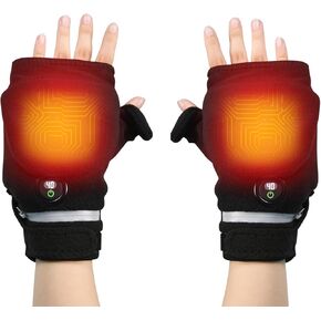 Heated Fingerless Gloves for Typing in Cold Office for Women,Heating Fingerless Gloves for Men Winter Electric Indoor Heated Mittens Cold Weather