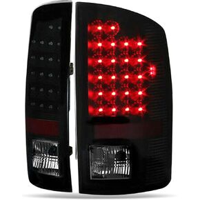 LABLT 2Pcs Tail Light Signal Lamp Black Smoke Clear Replacement for 2002-2006 Dodge Ram 1500 2500 3500