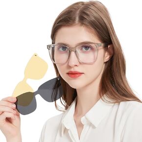 AEZUNI 2 Pairs Sunglasses Clip On Blue Light Reading Glasses Women UV400 Magnetic Readers 1.0 1.5 2.0 2.5 3.0 3.5