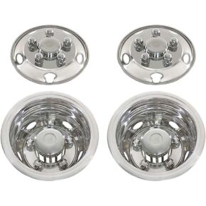 United Pacific 20102 Wheel Cover, Set, 16", Stainless, for Toyota Coaster