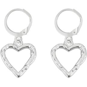 2Pcs Heart Earrings for Women Decorations, Hollow Heart Earrings Silver Heart Earrings Drop Love Silver Dangle Earrings Decors, Heart Dangle Earrings for Women Holiday Party Jewelry Accessories