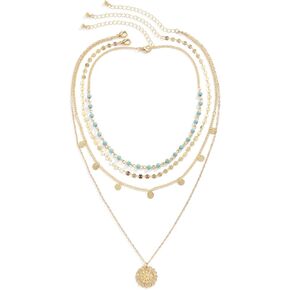 Turquoise Jewelry for Women 14K Gold Layered Turquoise Necklaces Boho Layered Western Necklace Summer Jewelry Gift