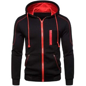 Men's Hooded Hoodie Full Zip Fleece Sweatshirt Zip Up Long Sleeve Workout Pocket Hooded Slim Fit
