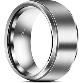 6mm 8mm 10mm Silver Tungsten Rings Wedding Band Matte Comfort Fit For Men Women Size 4-15.5