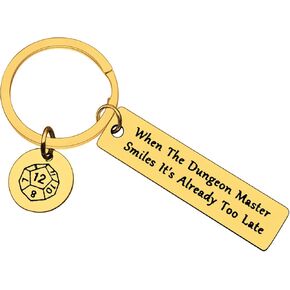 Xiahuyu Dungeon Master Gift Keychain When The Dungeon Master Smiles It's Already Too Late Keychain Dungeons and Dragons Gifts RPG Gift Gamer Gift Funny DND Gifts DM Fans Gift
