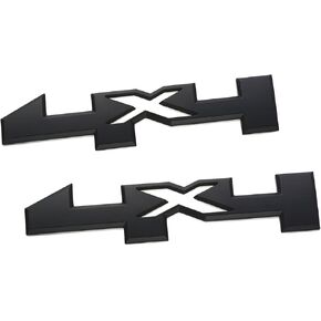 2pcs 4 x 4 4x4 Emblem Badge Nameplate Sticker Side Bed 1500 2500HD 3500HD (Gloss Black)