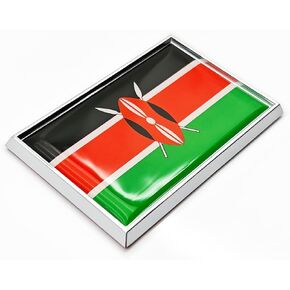 Kenya Flag Sticker Emblem Kenyan Decal Car Chrome Flags, 2 Pack, 3 x 2 inches