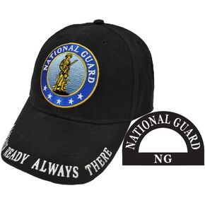 Eagle Emblems Men's Army National Guard Embroidered Ball Cap Adjustable Black