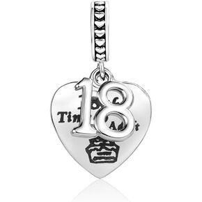 Number 12 16 18 21 50 Birthday Charm for Bracelets Compatible with Pandora Charms Bracelets Necklaces for Women Personalized Gifts