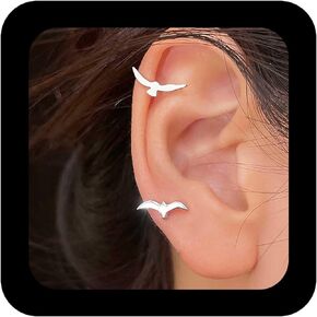 Boho Seagull Stud Earrings Small Seagull Earrings Silver Bird Stud Earrings Bird Albatross Earrings Jewelry for Women