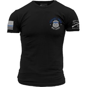 Grunt Style Blue Line Support Those Who Serve Men's T-Shirt