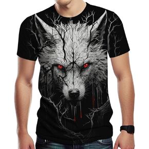 Casual Tiger Graphic T-Shirt for Men Novelty Animal Pattern Short Sleeve Shirts, Small