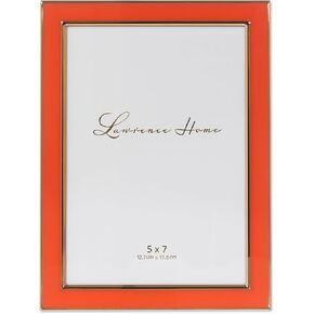 Lawrence Frames Metal and Enamel Picture Frame, Orange, 5x7